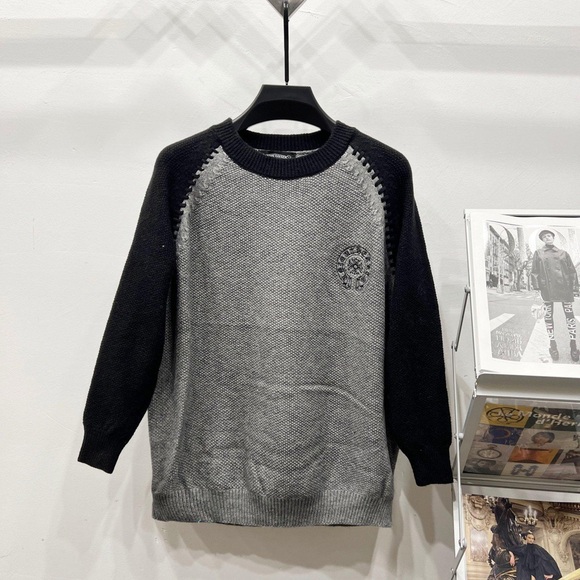 Chrome Hearts Gray and Black Crewneck Sweater - Picture 1 of 5